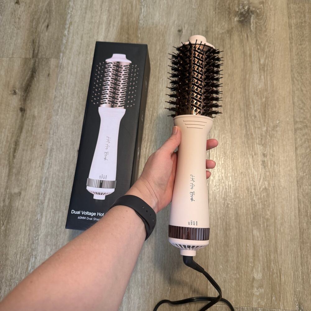 Olaermoso Hair Dryer Brush Blow Dryer 60mm Oval Ionic Volumizing Pink Open Box